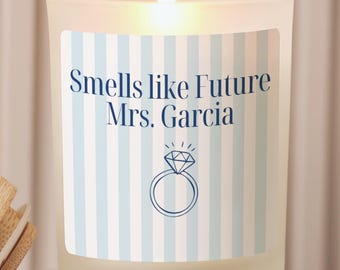 Striped Future Mrs Candle, Personalized Bride to Be Gift, Engagement Gift for Bride, Bridal Shower Gift, Wedding Gift, Custom Candle