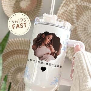 Custom Photo 40oz Tumbler with Message, Personalized Keepsake