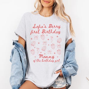 Custom Berry First Birthday Matching Family Shirt Strawberry Themed Party Mama Dada Strawberry Tee 1st Bday Berry tee for Aunt Sweet One