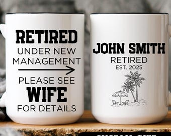 Personalized Retirement Coffee Mug, Funny Retirement Gift