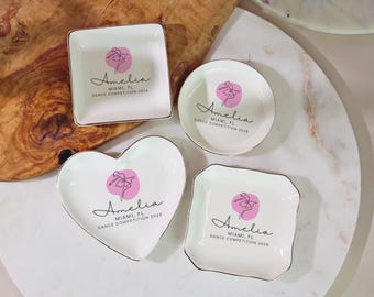 Dance Competition Ring Dish, Custom Ballerina Jewelry Tray, Dance Recital Gift, Dancer Keepsake, Ballet Gift for Her