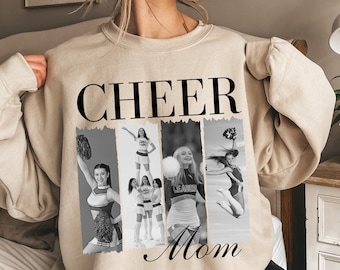 Custom Cheer Mom Photo T-Shirt – Brushstroke Design, Game Day Gift