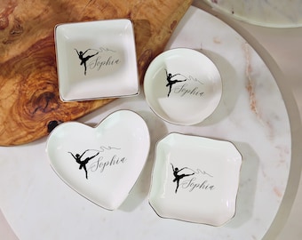 Dance Recital Gift, Personalized Ballet Ring Dish, Custom Ballerina Jewelry Tray, Ballet Dancer Gift