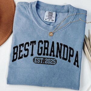 Custom Grandpa Comfort Colors Shirt best Grandpa Shirt Retro Grandpa Est Shirt Grandpa Pregnancy Announcement Grandpa Birthday Gift Granddad