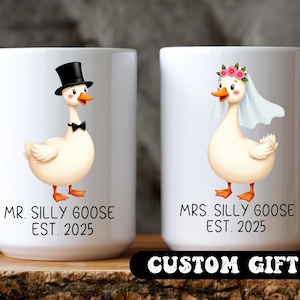 Mr. Silly Goose ウェディングマグカップ 面白い婚約コーヒーカップ カップル用 新婚ギフト カップルへのギフト 夫になる人へのギフト 婚約者へのプレゼント