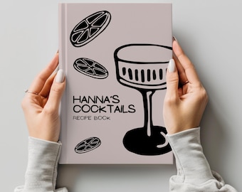 Libro de recetas de cócteles personalizado, diario de barman personalizado