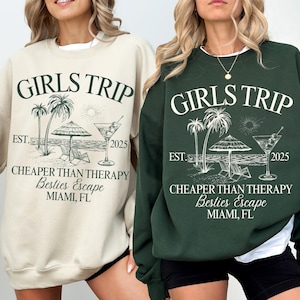 Custom Girls Trip Sweatshirt Girls Weekend Sweatshirt  Birthday Weekend Trip memories shirt Girls trip favors girls weekend customized gift