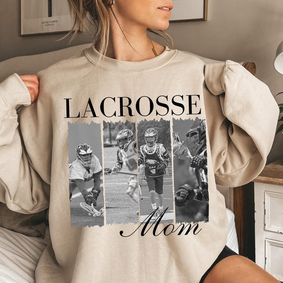 Custom Lacrosse Mom Photo Shirt, Personalized Brushstroke Tee