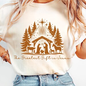 Christian Christmas Sweatshirt The Greatest Gift is Jesus Bible Verse Pullover, Faith-Based Inspirational Gift, Religious Christmas Sweater
