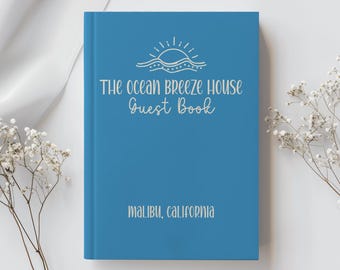 Custom Beach House Guest Book • Vacation Rental Sign In Journal