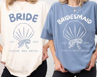 Custom Mermaid Bachelorette Comfort Colors T-Shirt, Coastal Last Splash Party