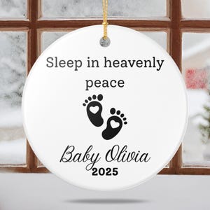 Custom Baby Memorial Ornament, Personalized Miscarriage Gift, Stillborn Keepsake, Infant Loss Tribute, Sympathy Ornament for Baby in Heaven