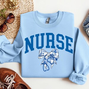 Nurse Bow Shirt Coquette Nurse Shirt Nurse Gift For Women Nurse Ribbon Shirt Toile Nurse Shirt Registered Nurse Shirt Floral Nurse Tee