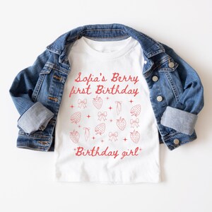 Personalized Berry First Birthday Tee Custom Berry First Birthday Matching Family Shirt Strawberry Sweet One Party Shirt Mama Dada Aunt