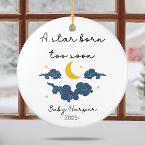 Custom Baby Memorial Ornament Personalized Miscarriage Gift Stillborn Keepsake Infant Loss Tribute Sympathy Baby Memorial Christmas Ornament
