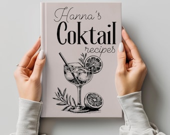 Libro de recetas de cócteles personalizado, diario de barman personalizado