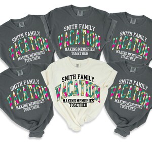Custom Family Vacation Shirt,  2025 Comfort Colors Family Name T-shirt, brushstroke Matching Shirts, Personalized Shirt, Custom Family Trip