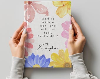 Personalized Floral Christian Journal, Scripture Prayer Notebook
