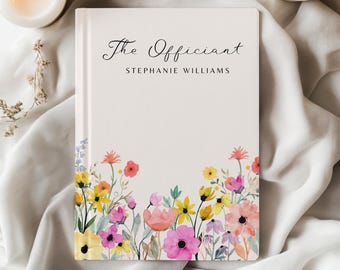 Floral Personalized Wedding Officiant Notebook, Pastor Gift