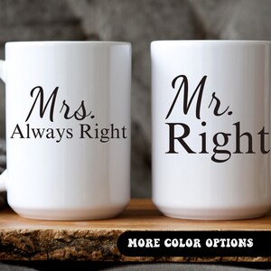 funny Personalized Mr & Mrs Coffee Mugs, Husband and Wife Mugs, Mr and Mrs Mug, Custom Mr Mrs Coffee Mugs, New Bride and Groom Set