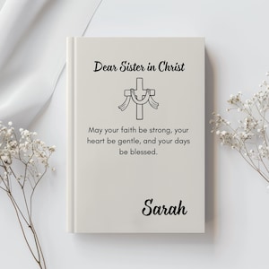 Personalized Sister in Christ Journal, Religious Gift, Bible Study Notebook