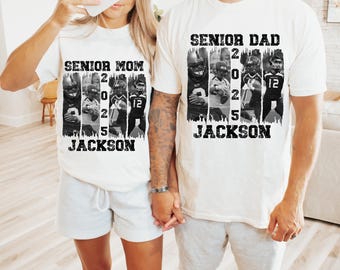 Personalized Senior Football Photo T-Shirt, Brushstroke Jersey Tee