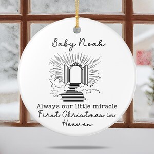 Custom Baby Memorial Ornament, Personalized Miscarriage Gift, Stillborn Keepsake, Infant Loss Tribute, Sympathy Ornament for Baby in Heaven