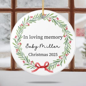 Custom Baby Memorial Ornament, Personalized Miscarriage Gift, Stillborn Keepsake, Infant Loss Tribute, Sympathy Ornament for Baby in Heaven