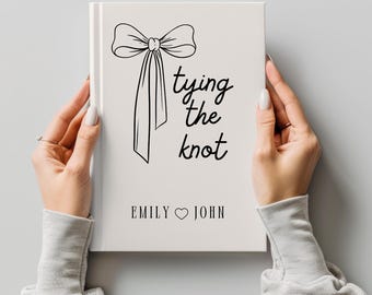 Diario de boda personalizado • Recuerdo de despedida de soltera, lazo personalizado