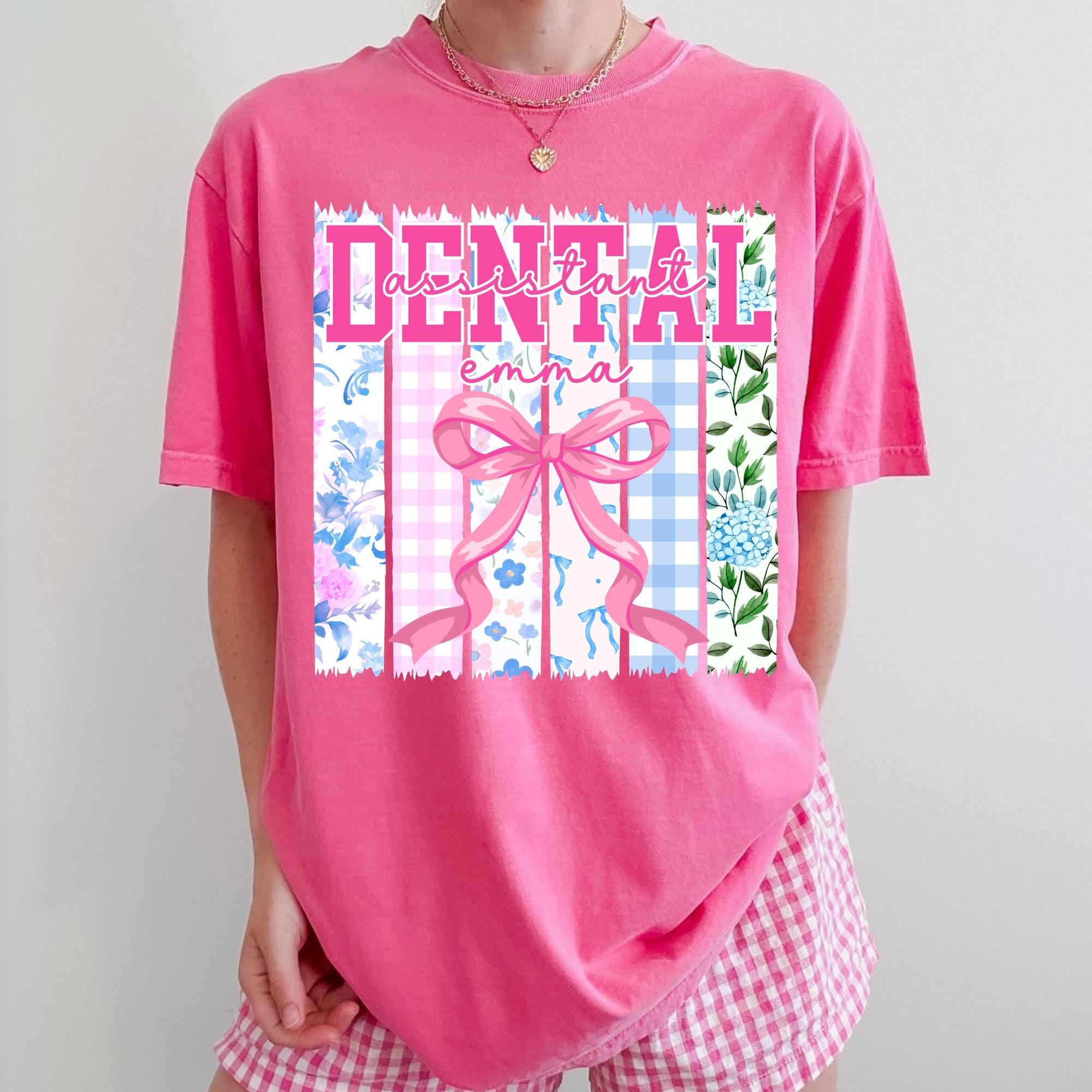 Custom Personalized Dental Assistant Shirt, Comfort Colors Dental Shirt ...