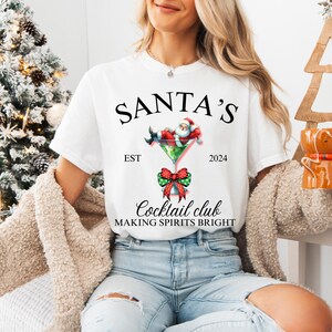 Santas Cocktail Club Christmas Sweatshirt Funny Christmas Sweater Espresso Martini Dirty Martini Christmas Crewneck Social club Bachelorette