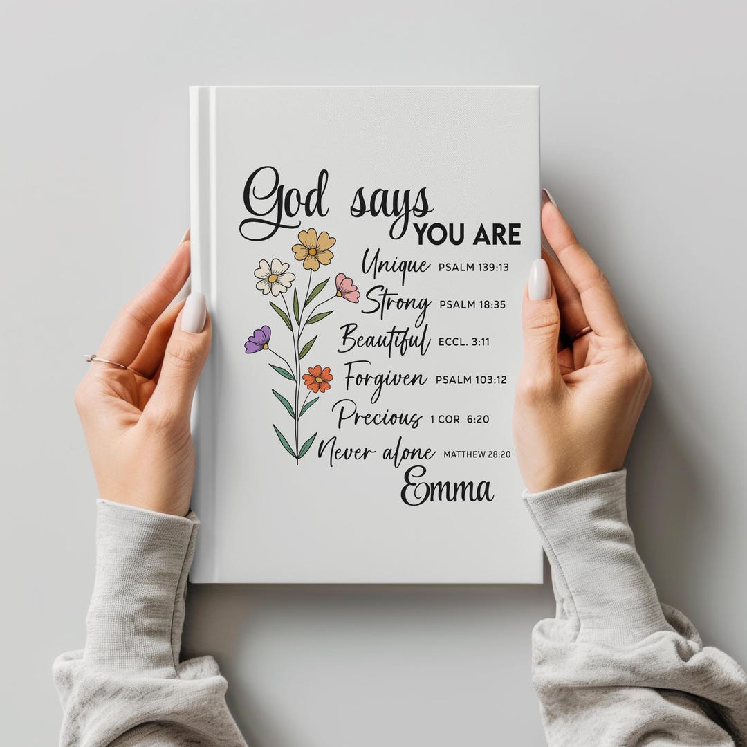 Personalized Floral Christian Journal, Bible Verse Notebook - Etsy