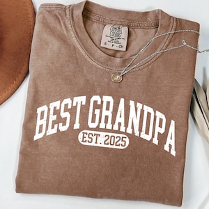 Custom Grandpa Comfort Colors Shirt best Grandpa Shirt Retro Grandpa Est Shirt Grandpa Pregnancy Announcement Grandpa Birthday Gift Granddad