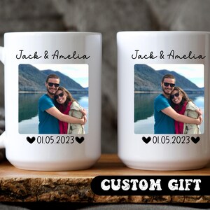 Custom Photo Mug, Personalized Coffee Mug, Picture Coffee Cup, Anniversary Mug Gift for Him / Her, Customizable Logo-Text Mug to Men-Women