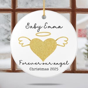 Custom Baby Memorial Ornament, Personalized Miscarriage Gift, Stillborn Keepsake, Infant Loss Tribute, Sympathy Ornament for Baby in Heaven