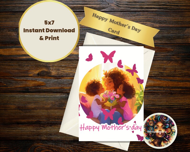 Printable Mothers Day Card, Happy Mothers Day, Instant Download, 5x7 Digital Card, Mothers Day ...