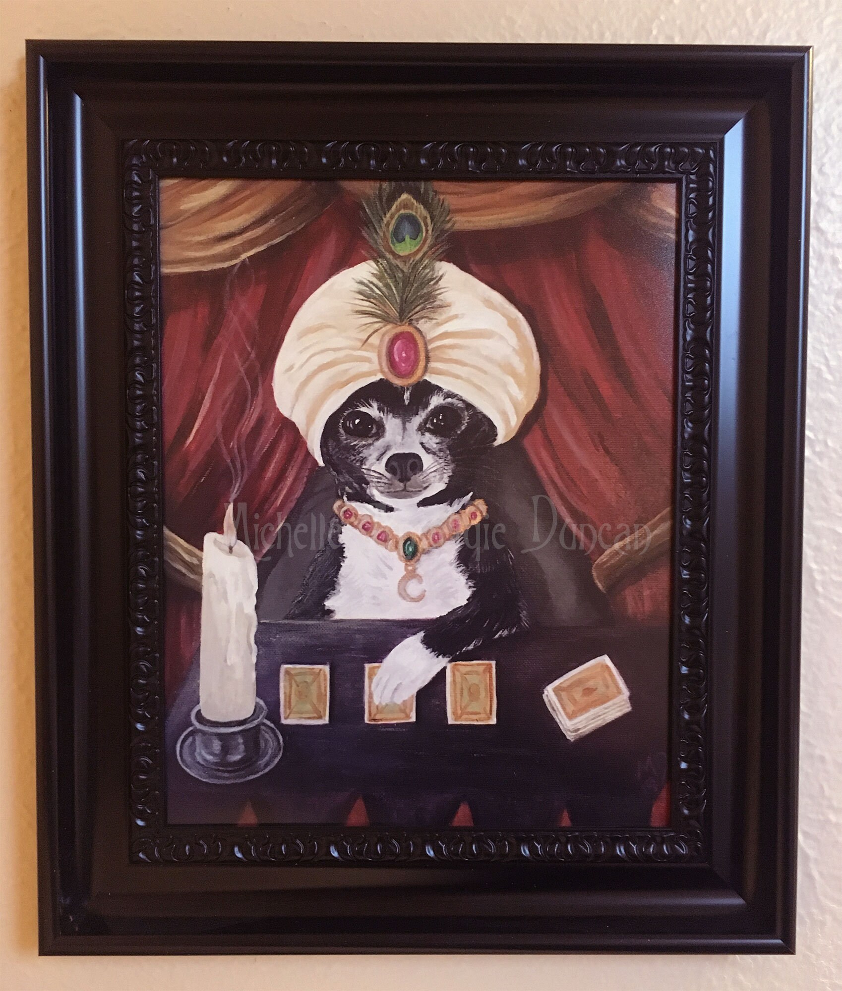 Chihauhau fortune teller dog framed print original art Etsy