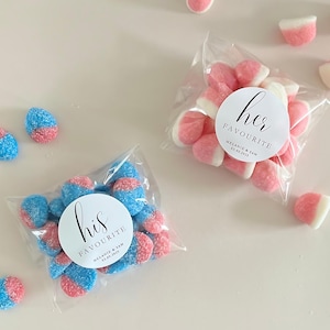 His and Her Favourite Personalized Favour| Fill your own Wedding Favours | Labels + Bags | Her Favorite, His Favorite | Favor Candy Bags