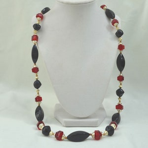 Vintage Beaded Necklace, Strand Necklace, Acrylic Bead Necklace, Chunky Necklace, Long Necklace, Vintage Necklace, 1970&#39;s Necklace