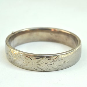 Sterling Silver Bracelet, Etched Bracelet, Vintage Bracelet, Mid Century Bracelet, Silver Bracelet, Art Nouveau Bracelet