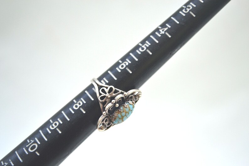 Vintage Turquoise Ring Sterling Silver Ring Size 7 Ring Boho Ring Vintage Silver Ring