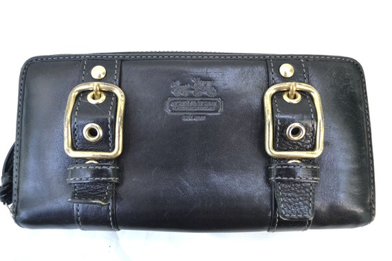 Vintage Coach Wallet Leather Wallet Black Leather Wallet 