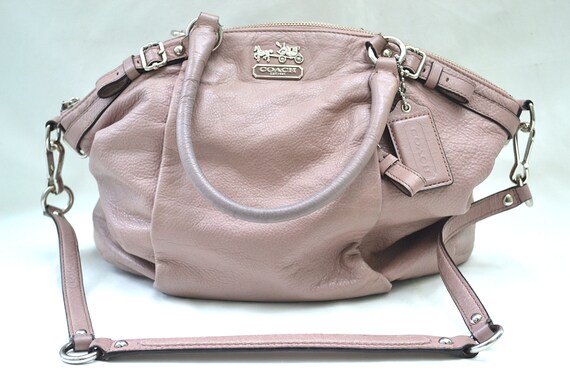 Vintage COACH Bag, Shoulder Bag, Beige Leather Pur