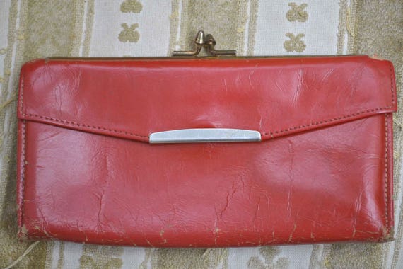 Red Leather Wallet Vintage Ladies Wallet ARISTOCRAT Wallet