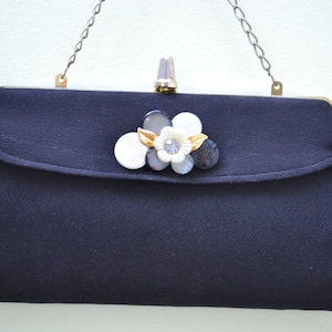 Abendtasche, Stoff Clutch, schwarze Clutch, Clutch Geldbörse, 1950er Jahre Geldbörse, 1950er Clutch Tasche, 1950er Jahre Clutch, Clutch, Vintage Geldbörse, Vintage Clutch
