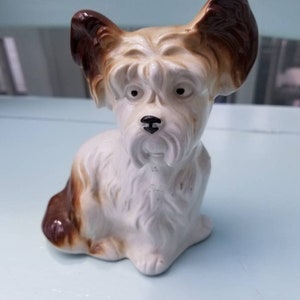Vintage Terrier, Dog Statue, Dog Nic Nac, China Figurine, Dog Figurine, 1970&#39;s Dog