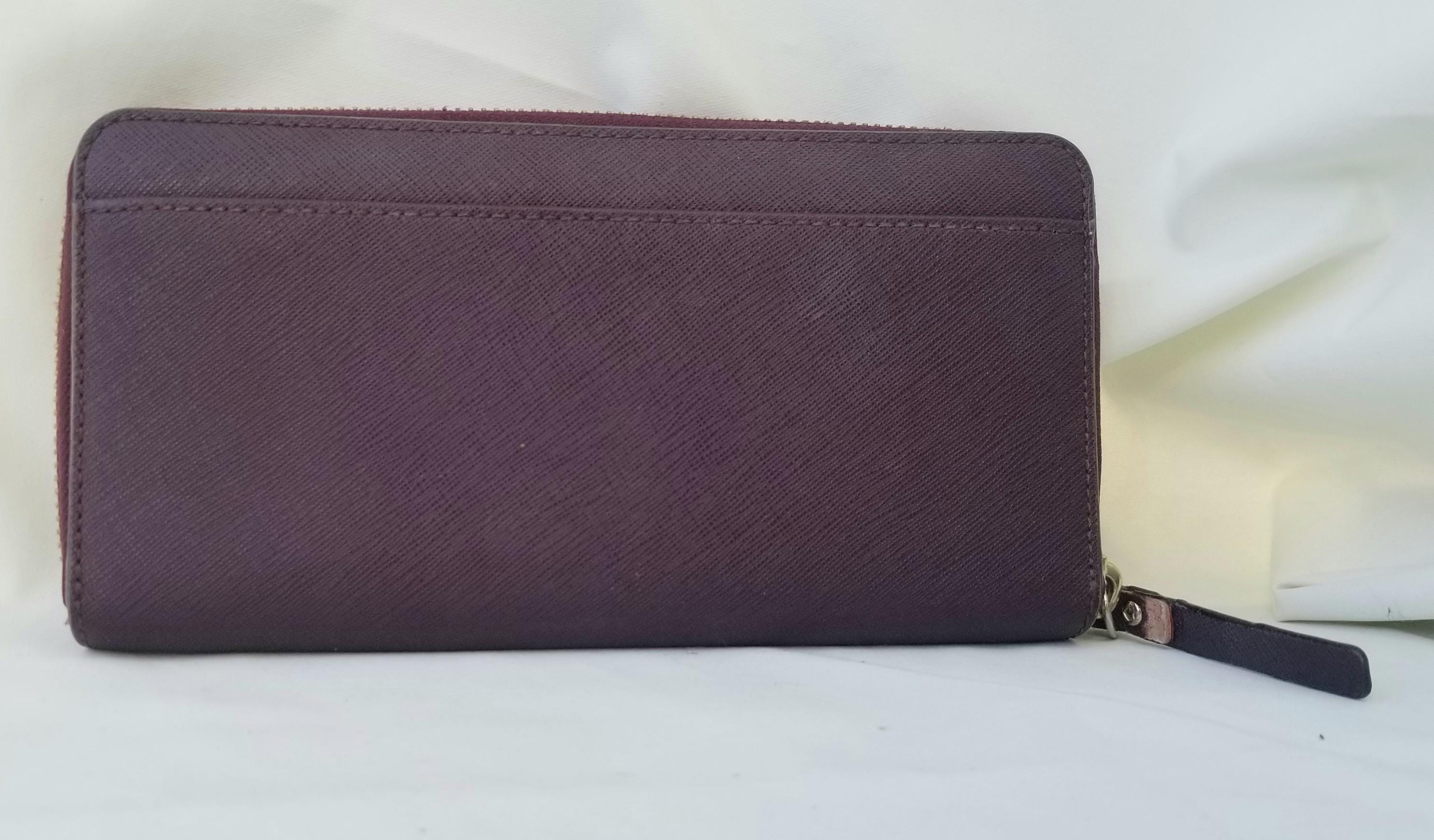 Kate Spade Saffiano Leather Accordion Wallet - Dark Eggplant  Kate Spade Violet Accordion Wallet – Great Condition main image 0