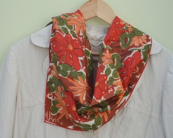 Vera Neumann Scarf, Vera Neumann, Floral Scarf, Red Scarf, 1960s Scarf, Designer Scarf, Vintage Scarf, Square Scarf