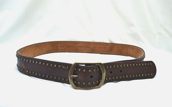 Brown Leather Belt 1990s Belt NINE WEST 