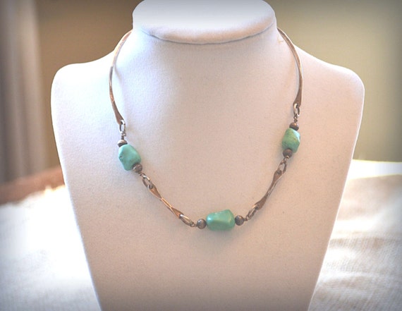 Turquoise Choker, Vintage Choker, Vintage Necklace